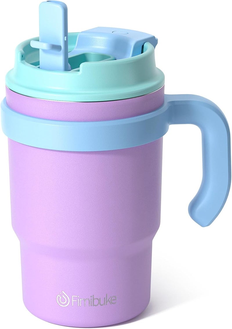 Fimibuke Kids Insulated Tumbler with Handle & Straw - 16oz Leak Proof Toddler Tumbler with Sip/Swig 2-in-1 Lid, BPA FREE 18/8 Stainless Steel Kids Water Bottle Drinking Cups Travel Mugs for Boys Girls - Image 1